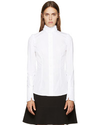 Alexander McQueen White Poplin Frill Shirt