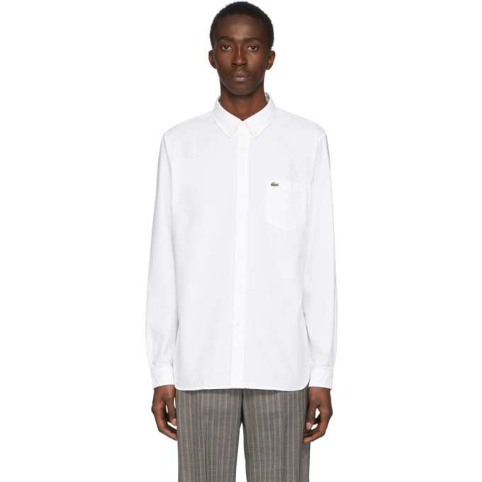 Lacoste White Regular Fit Oxford Shirt, $62 | SSENSE | Lookastic