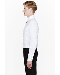 Versace White Screw Buttoned Dress Shirt