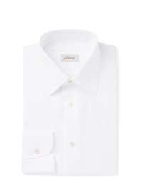 Brioni White Slim Fit Cotton Poplin Shirt
