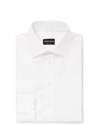 Giorgio Armani White Slim Fit Cotton Poplin Shirt