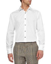 Lanvin White Slim Fit Cotton Tuxedo Shirt