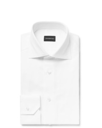 Ermenegildo Zegna White Slim Fit Cutaway Collar Cotton Oxford Shirt