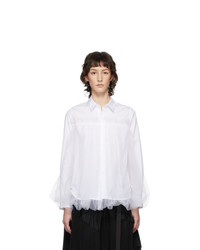 Noir Kei Ninomiya White Tulle Overlay Shirt