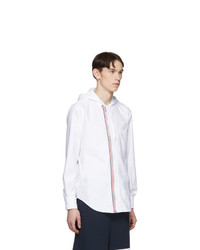 Thom Browne White Zip Front Oxford Shirt