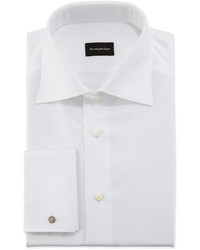 Ermenegildo Zegna Woven Rope Stripe Dress Shirt White