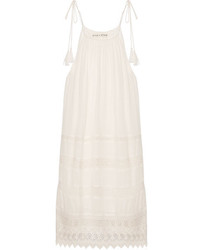 Alice + Olivia Alice Olivia Danna Lace Trimmed Crepon Mini Dress White