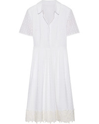 Draper James Appliqud Broderie Anglaise Cotton Dress White