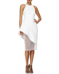 Cushnie et Ochs Asymmetric Peplum Netted Skirt Dress