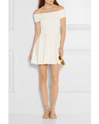 Alice + Olivia Carisi Off The Shoulder Stretch Jersey Mini Dress White