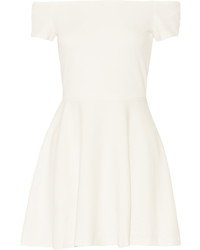Alice + Olivia Carisi Off The Shoulder Stretch Jersey Mini Dress White