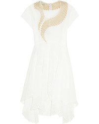 Stella McCartney Clotilde Broderie Anglaise Cotton Blend And Tulle Dress White