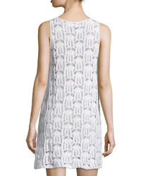 MinkPink Crocheted Sleeveless Dress White