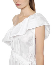 Designers Remix Ruffled One Shoulder Cotton Dress