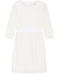 Diane von Furstenberg Dolly Cady Trimmed Crocheted Cotton Mini Dress White