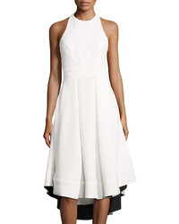 C/Meo Fire Heart Contrast Trim Dress Ivory