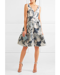 Erdem Gaby Belted Fil Coup Dress White