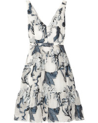 Erdem Gaby Belted Fil Coup Dress White
