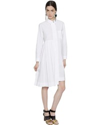 Marni Cotton Poplin Dress With Pleated Detail