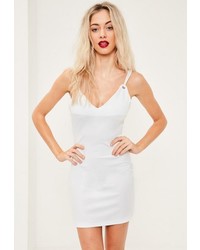 Missguided White Strappy Eyelet Detail Mini Dress