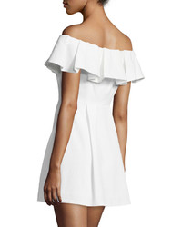 Cynthia Rowley Off The Shoulder Mini Dress White