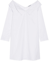 Opening Ceremony Off The Shoulder Stretch Cotton Sateen Mini Dress White