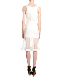 Givenchy Scoop Neck Sheer Inset Tank Dress White