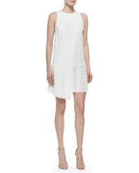 Derek Lam 10 Crosby Sleeveless Dress With Asymmetric Pleated Hem