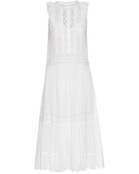 Rebecca Taylor Sleeveless Ruffle Trimmed Cotton Voile Dress