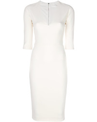 Victoria Beckham V Neck Fitted Party Dress