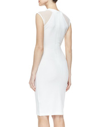 French Connection Viven Paneled Jersey Dress White