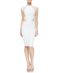 French Connection Viven Paneled Jersey Dress White