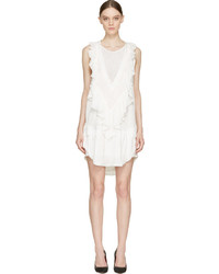Isabel Marant White Modern Ruffled Rafl Dress