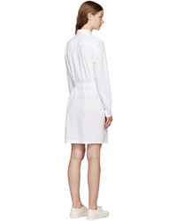 Kenzo White Poplin Belted Dress