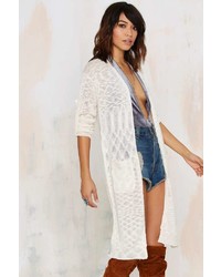 Factory Cardi Parti Duster Cardigan Ivory