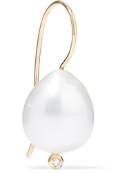 Mizuki 14 Karat Gold Pearl And Diamond Earrings