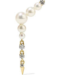 Jemma Wynne 18 Karat Gold Pearl And Diamond Earring