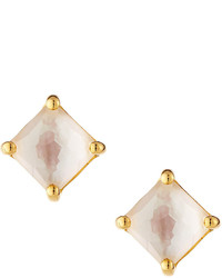 Ippolita 18k Rock Candy Mini Square Mother Of Pearl Doublet Stud Earrings