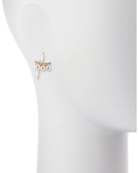Majorica 18k Vermeil Pave Crystal Pearly Bar Drop Earrings