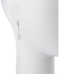 Majorica 7mm Round Pearl Ribbon Drop Earrings White