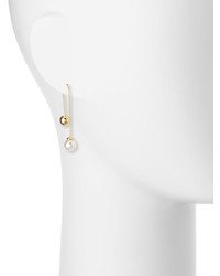 Majorica 8mm Pearl Bead Thread Through Earrings Goldenwhite