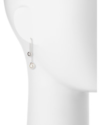 Majorica 8mm Pearl Bead Thread Through Earrings Silverwhite