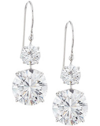 FANTASIA By Deserio 18k Gold Plated Cz Double Drop Earrings