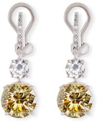 FANTASIA By Deserio Canary Cz Round Drop Earrings