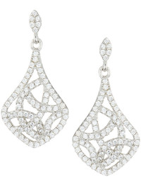FANTASIA By Deserio Pave White Cz Crystal Teardrop Earrings