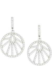 FANTASIA By Deserio White Cz Crystal Round Drop Earrings