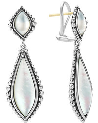 Lagos Caviar Mother Of Pearl Double Drop Earrings