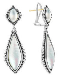 Lagos Caviar Mother Of Pearl Double Drop Earrings