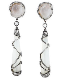 Colette Jewelry Quartz Geode Drop Earrings