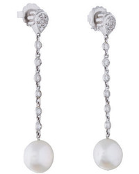 Doris Panos Diamond Pearl Drop Earrings